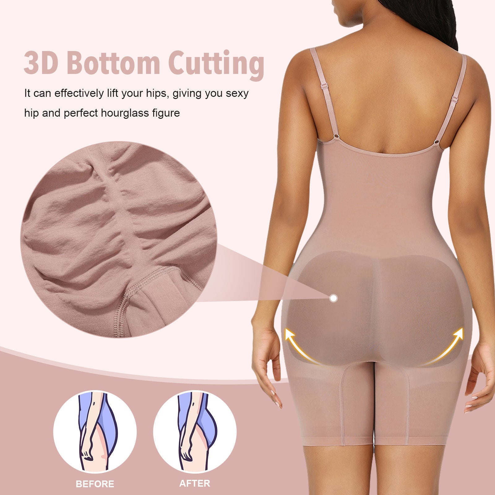 One-Piece Shapewear Bodysuit with Tummy Control